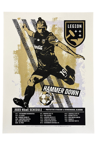 2023 Art Print Schedule Poster Birmingham Legion FC